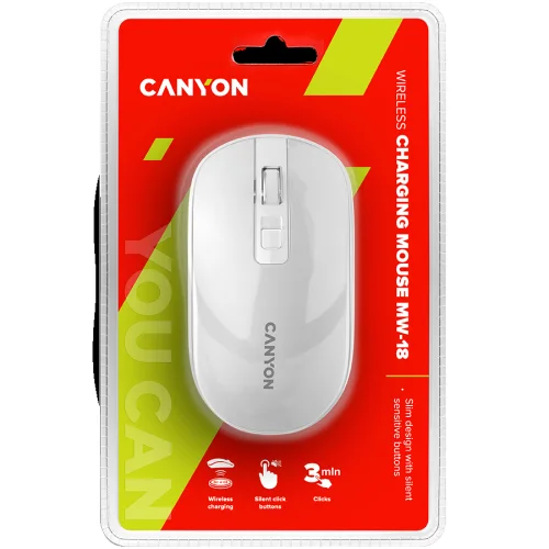 Безжична мишка CANYON MW-18 Silent бял, 1000000000035136 10 