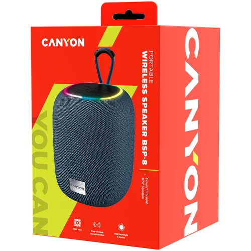 CANYON BSP-8, Bluetooth Speaker, BT V5.2, BLUETRUM AB5362B, TF card support, Type-C USB port, Max Power 10W, Grey, 2005291485010034 08 