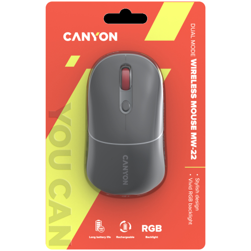 Wireless mouse Canyon MW-22, Dark Grey, 2005291485014933 06  — OK Office Wireless mouse Canyon MW-22, Dark Grey, 2005291485014933 06