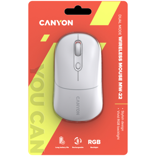 Wireless mouse Canyon MW-22, White/White scroll, 2005291485014940 06 