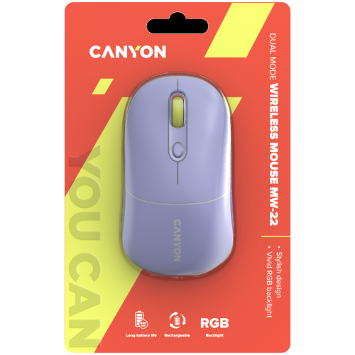 Wireless mouse Canyon MW-22, Lavender, 2005291485014988 06  — OK Office Wireless mouse Canyon MW-22, Lavender, 2005291485014988 06