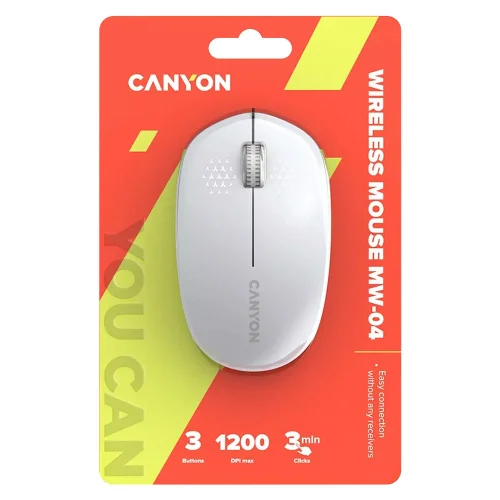 Canyon MW-04 Wireless Мouse White BT, 1000000000044451 06 