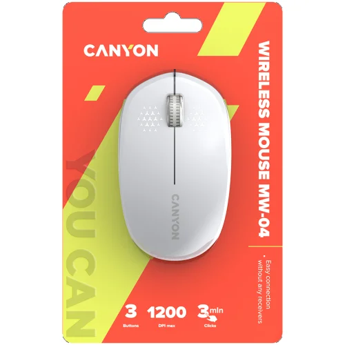 Canyon MW-04 Wireless Мouse White BT, 1000000000044451 12 