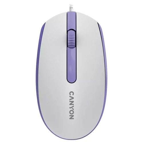 Мишка Canyon M-10 бял/лилав 1.5м USB, 1000000000045209