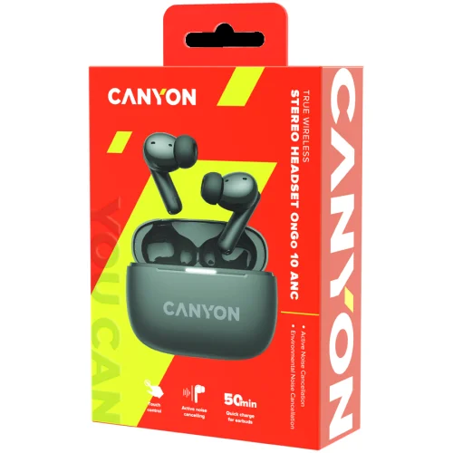 Безжични слушалки CANYON OnGo TWS-10 ANC+ENC, черни, 2005291485015268 08 