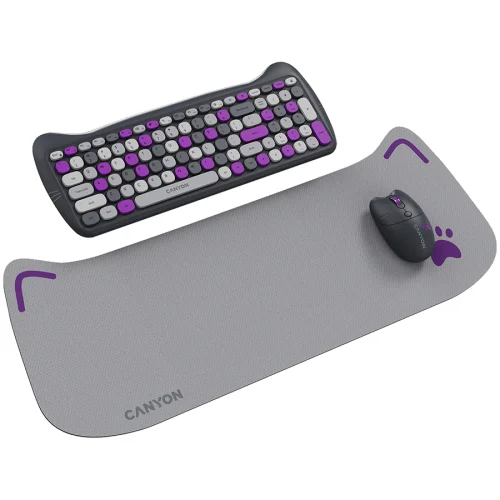 Canyon HSET-W6 Silent wireless keyboard + mouse + pad set, Violet, 2005291485015619 05 