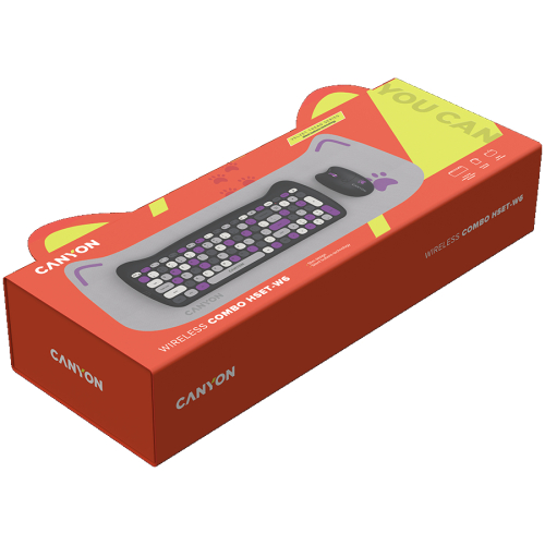 Комплект Canyon HSET-W6 Silent безжична, лилав, 2005291485015619 06 