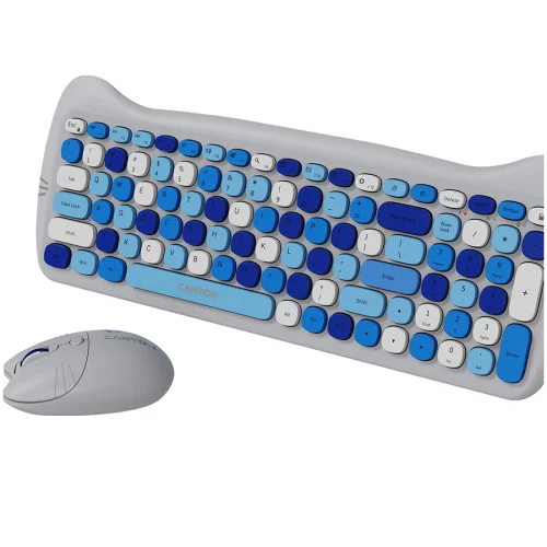 Canyon HSET-W6 Silent wireless keyboard + mouse + pad set, Blue, 2005291485015633 03 