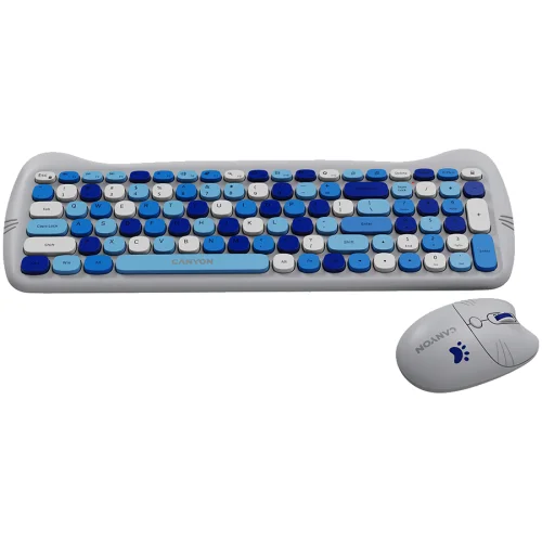 Canyon HSET-W6 Silent wireless keyboard + mouse + pad set, Blue, 2005291485015633 05 