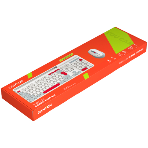 Kit Canyon HSET-W5 Keyboard+Mouse Wireless, Silent, White, 2005291485015671 05 
