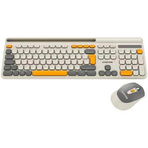 Kit Canyon HSET-W5 Keyboard+Mouse Wireless, Silent, Beige, 2005291485015688 02 