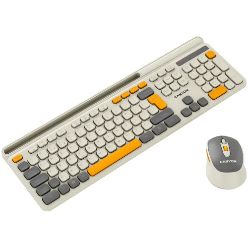 Kit Canyon HSET-W5 Keyboard+Mouse Wireless, Silent, Beige, 2005291485015688 05 