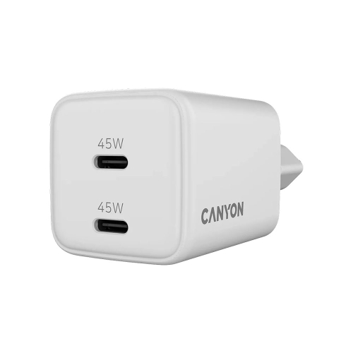 Зарядно Canyon 220V USB-C/C 45W 45CC бял, 1000000000047692 03 