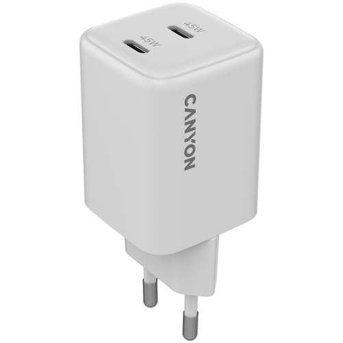 Зарядно Canyon 220V USB-C/C 45W 45CC бял, 1000000000047692 04 