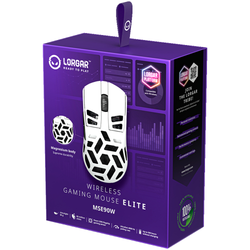 Lorgar MSE90W Wireless Gaming Mouse, White, 2005291485017545 10 