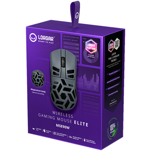 Lorgar MSE90W Wireless Gaming Mouse, Dark Grey, 2005291485017569 10 