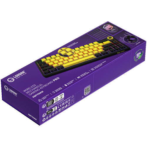 Lorgar Wireless Gaming Keyboard KBP70MW, Yellow, 2005291485017897 08 