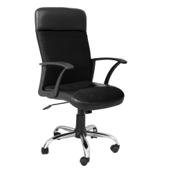 Chair Largo steel mesh/leather black