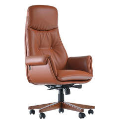 Стол GS Fiora wood еко кожа кафяв