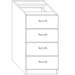 Carrying container 4 drawers beech