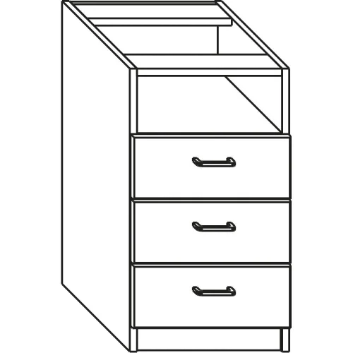 Carrying container 3 draw + shelf cherry, 1000000000005659