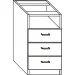 Carrying container 3 draw + shelf cherry, 1000000000005659 02 