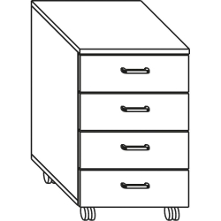 Контейнер 4 чекм колелца череша