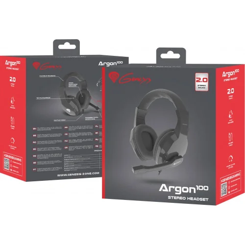Genesis Gaming Headset Argon 100 Black Stereo, 2005901969420111 05 