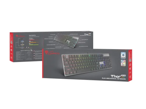 Genesis Mechanical Gaming Keyboard Thor 420 RGB Backlight Content Slim Blue Switch, 2005901969425581 02 