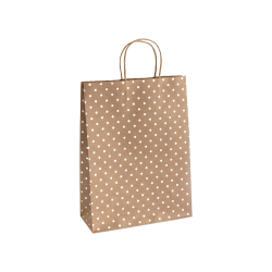 Крафт торбичка L сребърни точки 5бр