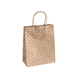 Крафт торбичка M златни точки 5бр