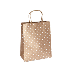 Крафт торбичка M сребърни точки 5бр