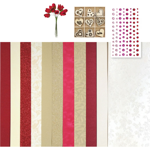 Самозалепващи кристали 3–6мм 104бр червн, 1000000000051882 03 