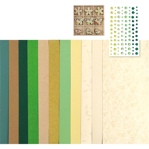 Самозалепващи кристали 3–6мм 104бр зелен, 1000000000051880 02 