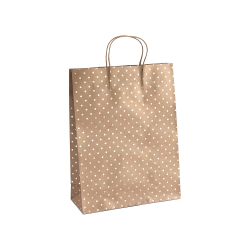 Крафт торбичка XL златни точки 5бр