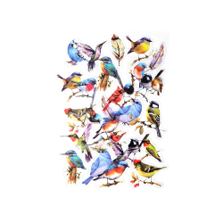 Прозрачни стикери сини птици 40бр