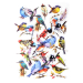 Прозрачни стикери сини птици 40бр, 1000000000051971 02 