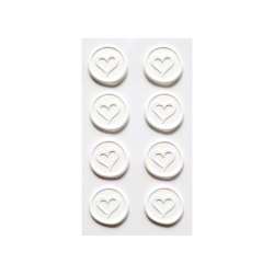 Самоз.восъчен печат бели сърца 8бр