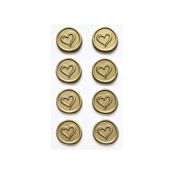 Самоз.восъчен печат зл. сърца 8бр