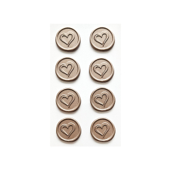 Самоз.восъчен печат роз.злато сърца 8бр
