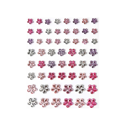 Самозалепващи кристали цветя 57бр розов