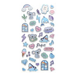 Прозрачни стикери Панди син