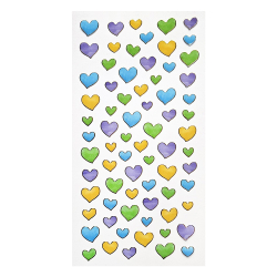 Clear Stickers Colorful Hearts