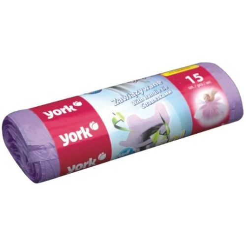 Garbage bags with handle York 60l 15pc+1, 1000000000021500