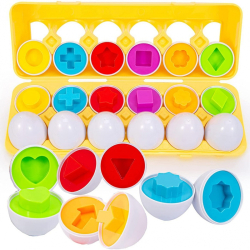 Woopie Montessori sorter Colors and shapes 12 eggs, 3+ years