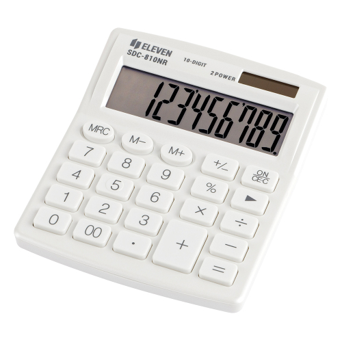Calculator Eleven SDC 810NRWHE 10 pcs wh, 1000000000043155 02 