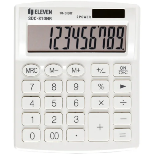 Calculator Eleven SDC 810NRWHE 10 pcs wh, 1000000000043155 02 