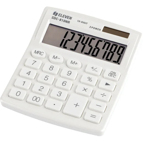 Calculator Eleven SDC 810NRWHE 10 pcs wh, 1000000000043155