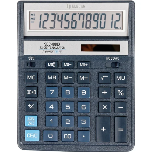 Calculator Eleven SDC 888XBL 12-bit blue, 1000000000043137 02 