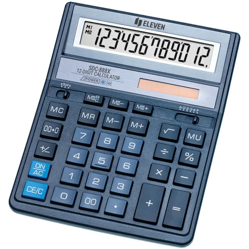 Calculator Eleven SDC 888XBL 12-bit blue, 1000000000043137